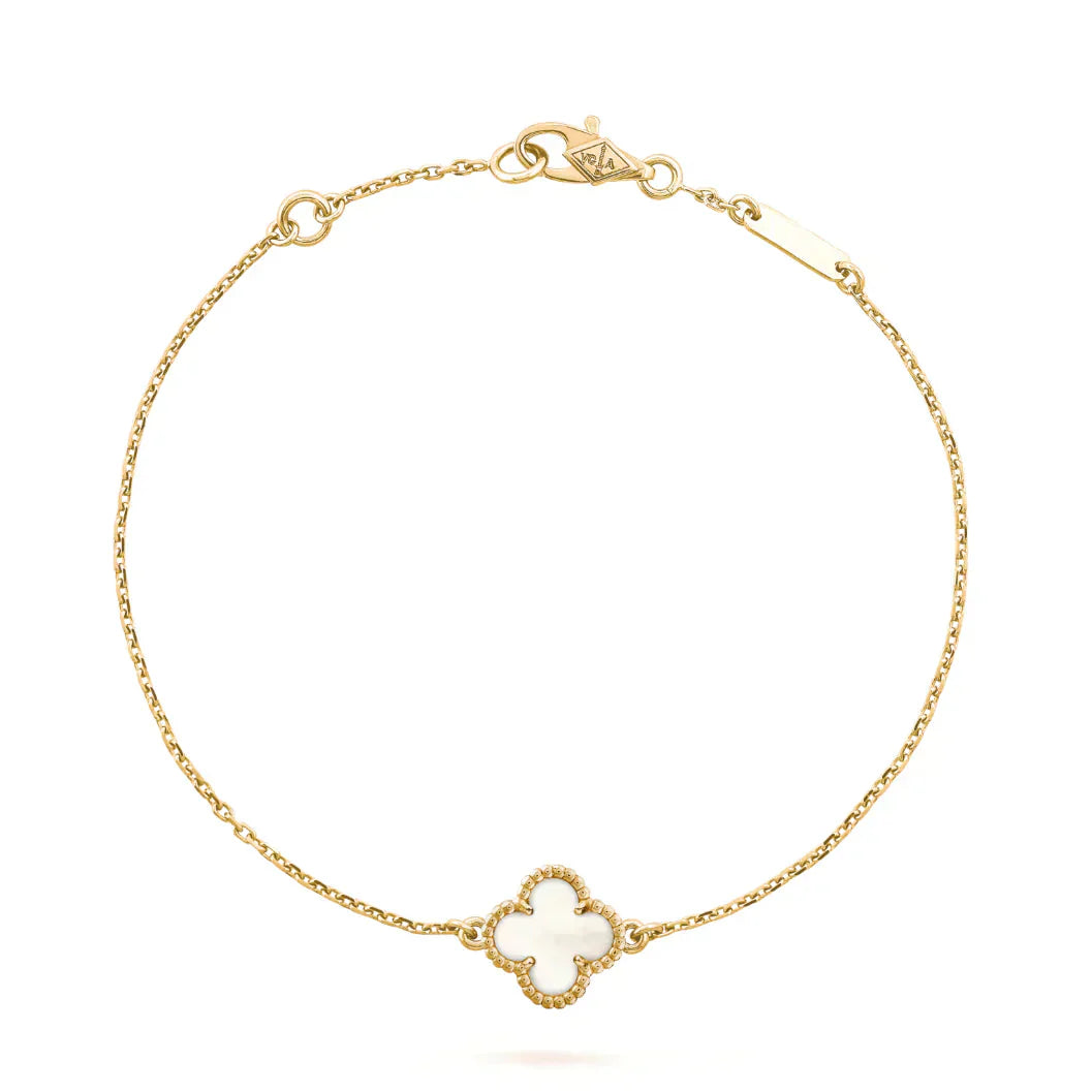 [Angela Schmuck]KLEE WEISSES MOP-ARMBAND MIT EINZELNER BLUME