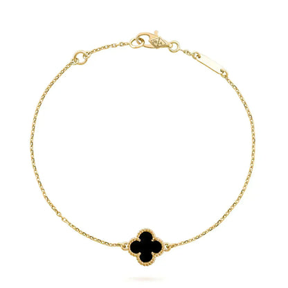 [Angela Schmuck]KLEEBLATT ONYX EINZELNE BLUME ARMBAND