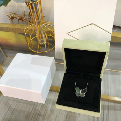 [Angela Jewellery]GROSSE SCHMETTERLINGS-SILBERANHÄNGER-DIAMANT-HALSKETTE