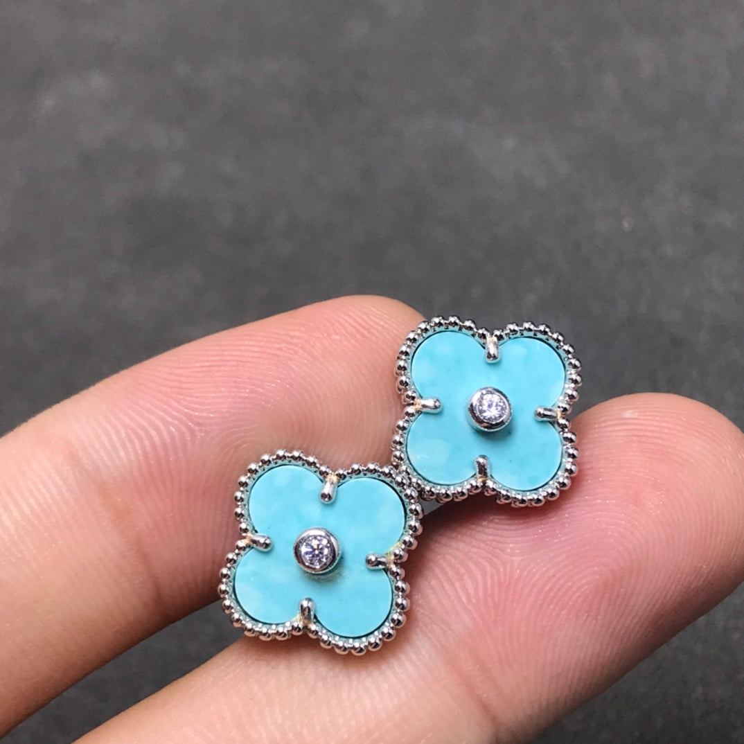 [Angela Schmuck]CLOVER 1 DIAMANT BLAUER HIMMEL SILBER OHRRINGE