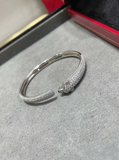 [アンジェラジュエリー]パンテール フルダイヤモンド オープンブレスレット