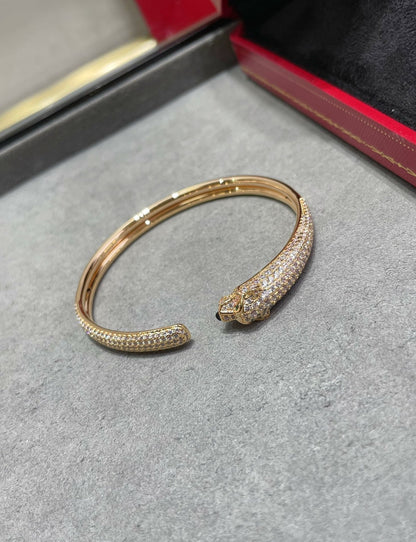 [アンジェラジュエリー]パンテール フルダイヤモンド オープンブレスレット