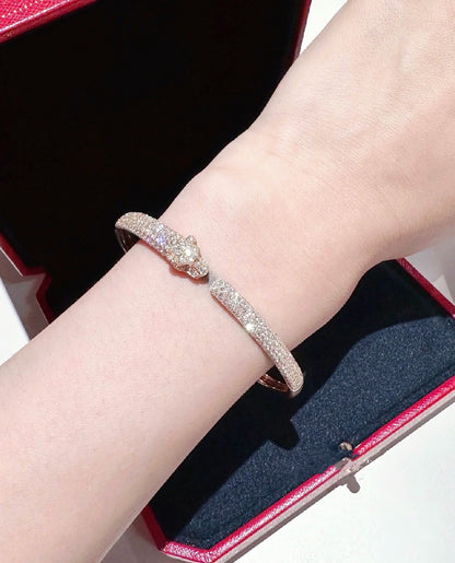[アンジェラジュエリー]パンテール フルダイヤモンド オープンブレスレット