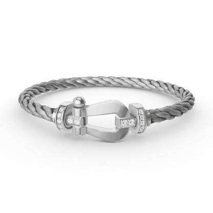 [Angela Jewellery]FORCE GROSSES HUFEISEN-HALBDIAMANTARMBAND SILBER