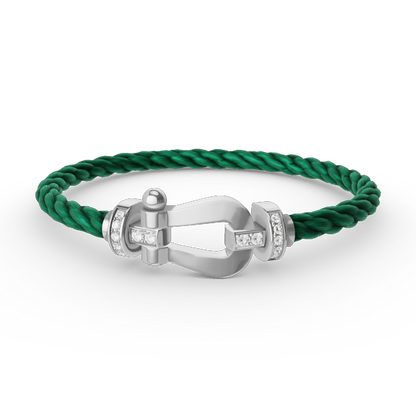 [Angela Jewellery]FORCE GROSSES HUFEISEN-HALBDIAMANTARMBAND SILBER