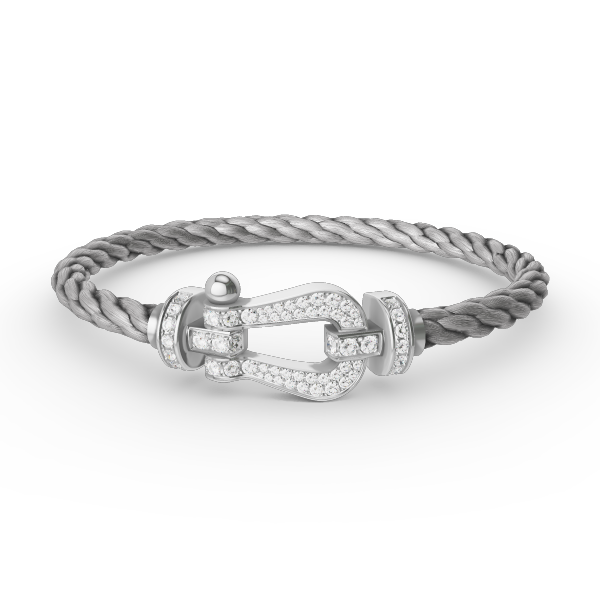 [Angela Jewellery]FORCE GROSSES HUFEISENARMBAND MIT VOLLMUNDDIAMANTEN, SILBER 