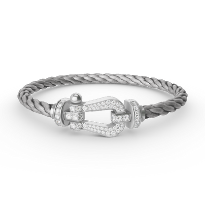 [Angela Jewellery]FORCE GROSSES HUFEISENARMBAND MIT VOLLMUNDDIAMANTEN, SILBER 