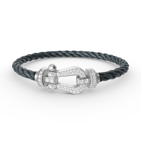 [Angela Jewellery]FORCE GROSSES HUFEISENARMBAND MIT VOLLMUNDDIAMANTEN, SILBER 