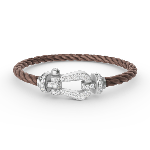 [Angela Jewellery]FORCE GROSSES HUFEISENARMBAND MIT VOLLMUNDDIAMANTEN, SILBER 
