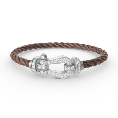 [Angela Jewellery]FORCE GROSSES HUFEISENARMBAND MIT VOLLMUNDDIAMANTEN, SILBER 