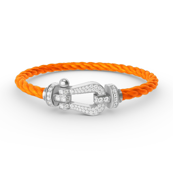 [Angela Jewellery]FORCE GROSSES HUFEISENARMBAND MIT VOLLMUNDDIAMANTEN, SILBER 