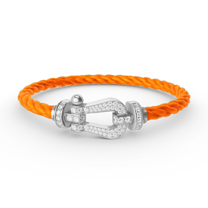 [Angela Jewellery]FORCE GROSSES HUFEISENARMBAND MIT VOLLMUNDDIAMANTEN, SILBER 