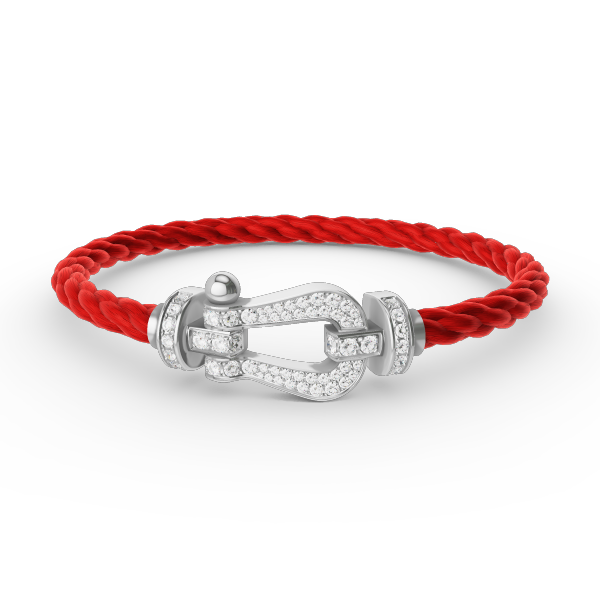 [Angela Jewellery]FORCE GROSSES HUFEISENARMBAND MIT VOLLMUNDDIAMANTEN, SILBER 