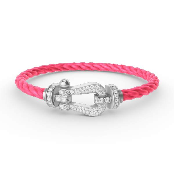 [Angela Jewellery]FORCE GROSSES HUFEISENARMBAND MIT VOLLMUNDDIAMANTEN, SILBER 