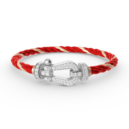 [Angela Jewellery]FORCE GROSSES HUFEISENARMBAND MIT VOLLMUNDDIAMANTEN, SILBER 