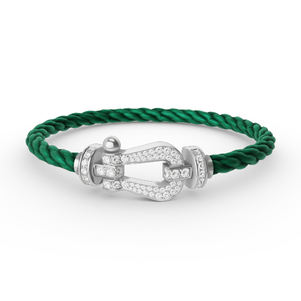 [Angela Jewellery]FORCE GROSSES HUFEISENARMBAND MIT VOLLMUNDDIAMANTEN, SILBER 
