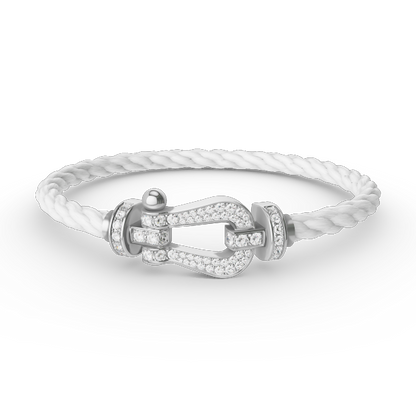 [Angela Jewellery]FORCE GROSSES HUFEISENARMBAND MIT VOLLMUNDDIAMANTEN, SILBER 