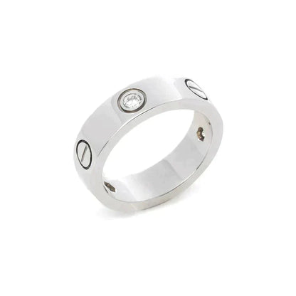 [アンジェラジュエリー]ラブリング 5.5mm 3ダイヤモンド シルバー
