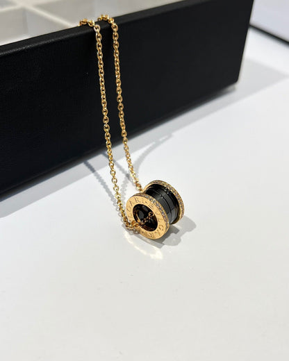[Angela Schmuck]ZERO 1 SCHWARZE KERAMIK DIAMANT ROSGOLD HALSKETTE