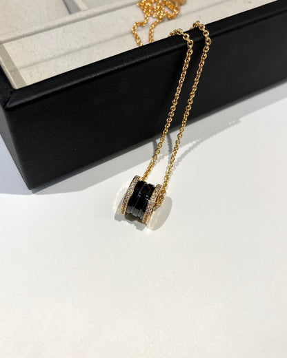 [Angela Schmuck]ZERO 1 SCHWARZE KERAMIK DIAMANT ROSGOLD HALSKETTE