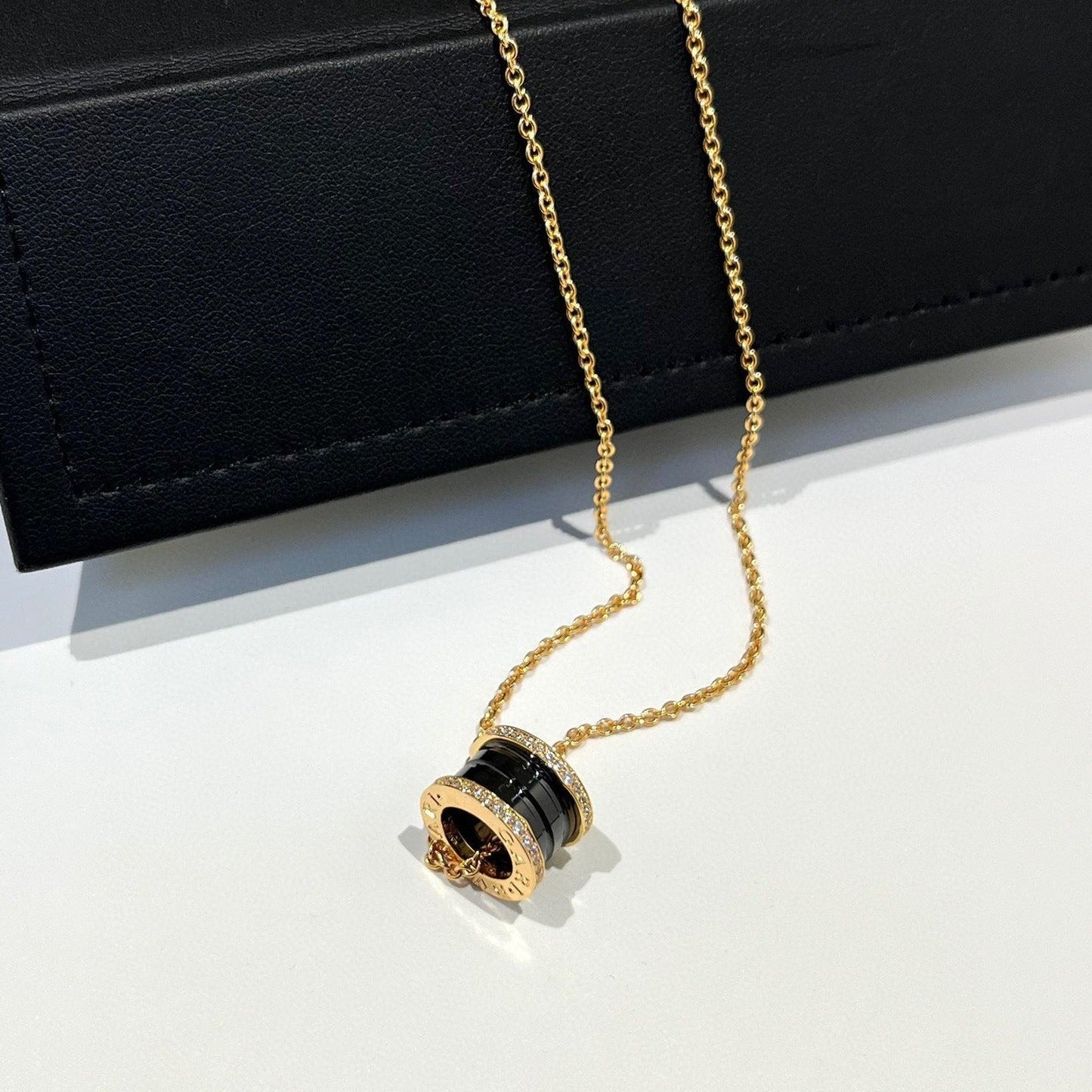 [Angela Schmuck]ZERO 1 SCHWARZE KERAMIK DIAMANT ROSGOLD HALSKETTE