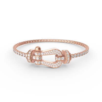 [Angela Jewellery]FORCE GROSSES HUFEISEN-TENNISARMBAND MIT VOLLEN DIAMANTEN 