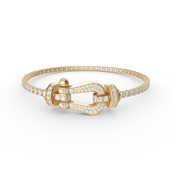 [Angela Jewellery]FORCE GROSSES HUFEISEN-TENNISARMBAND MIT VOLLEN DIAMANTEN 