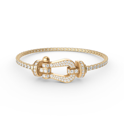 [Angela Jewellery]FORCE GROSSES HUFEISEN-TENNISARMBAND MIT VOLLEN DIAMANTEN 