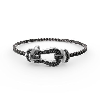 [Angela Jewellery]FORCE GROSSES HUFEISEN-TENNISARMBAND MIT VOLLEN DIAMANTEN 
